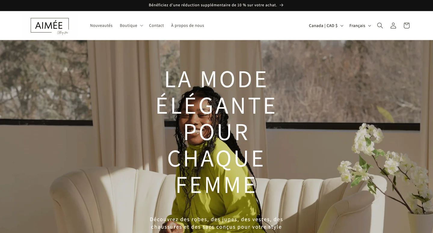 Aimée Boutique website